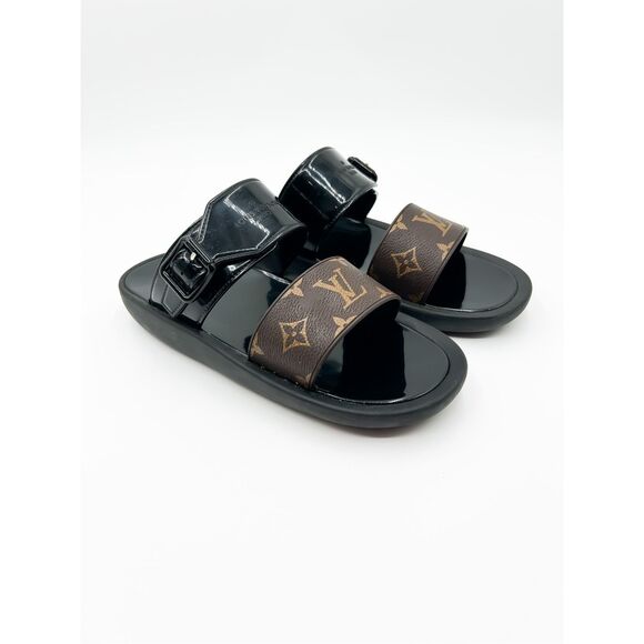 Louis Vuitton Sunbath LV Sandals Slides Monogram Mules Size 39, 9 - Picture 1 of 12